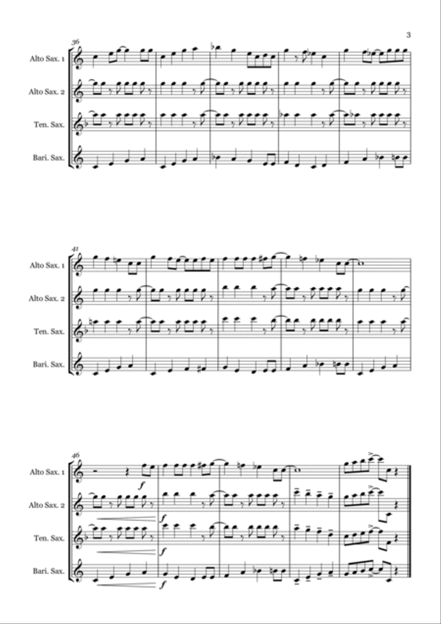 Rock Around The Clock Saxophone Quartet scores gallery preview page 3