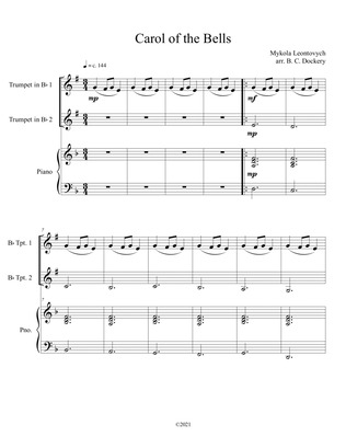 Carol of the Bells (Trumpet Duet with Piano Accompaniment)