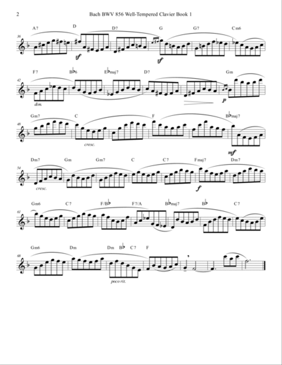 Bach BWV 856 Well-Tempered Clavier Book 1 Prelude 11 In F Flute Oboe Sax Study Woodwind Ensemble scores gallery preview page 4