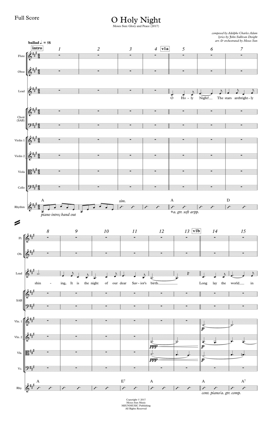 O Holy Night Chamber Orchestra scores gallery preview page 1