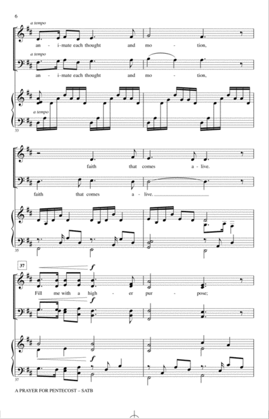 A Prayer For Pentecost 4-Part scores gallery preview page 5