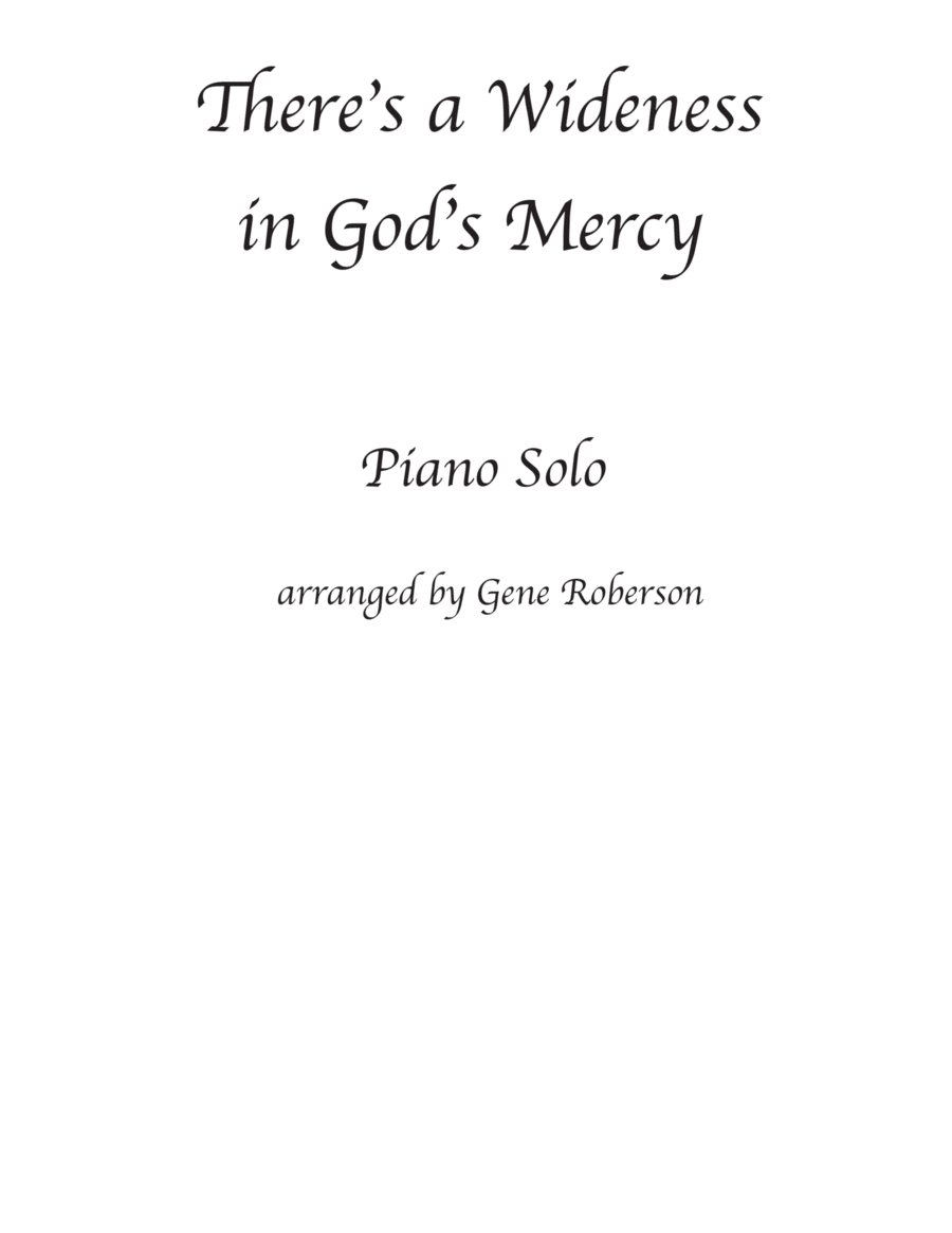 There's a Wideness in God's Mercy Piano solo Piano Solo scores gallery preview page 1