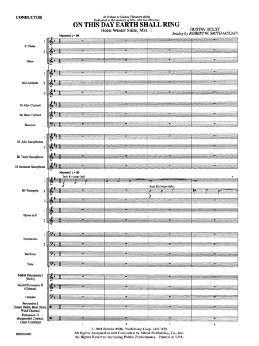 On This Day Earth Shall Ring (Holst Winter Suite, Mvt. I) Concert Band scores gallery preview page 4