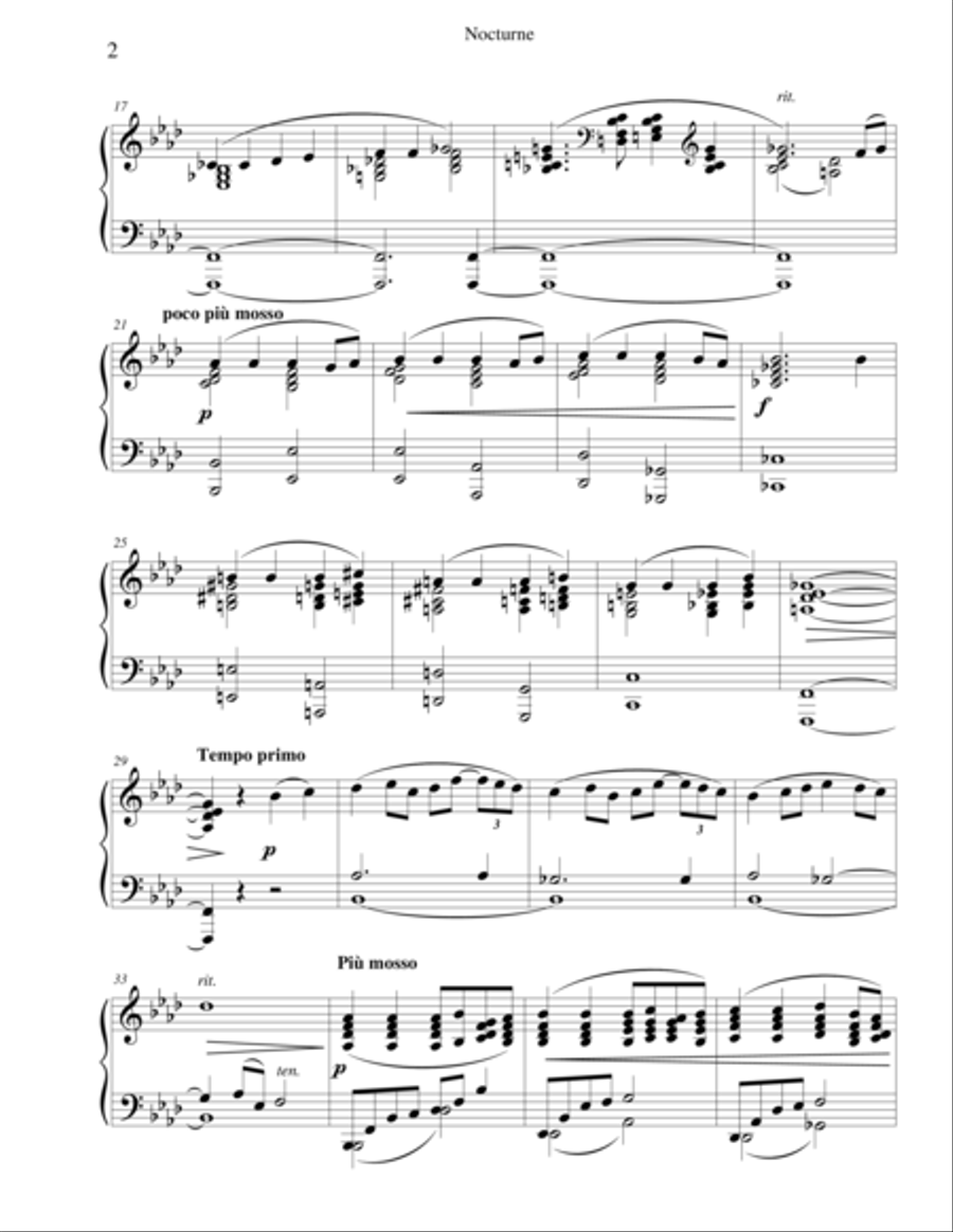 Nocturne for Piano Solo Piano Solo scores gallery preview page 4