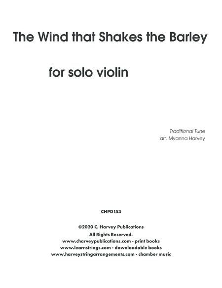 The Wind that Shakes the Barley for Solo Violin - Variations on an Unaccompanied Fiddle Tune image number null