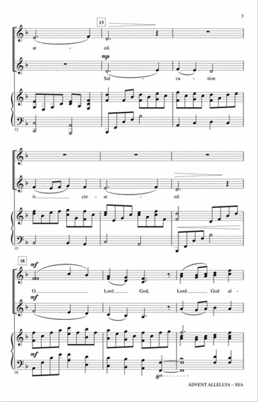 Advent Alleluia SSA scores gallery preview page 3