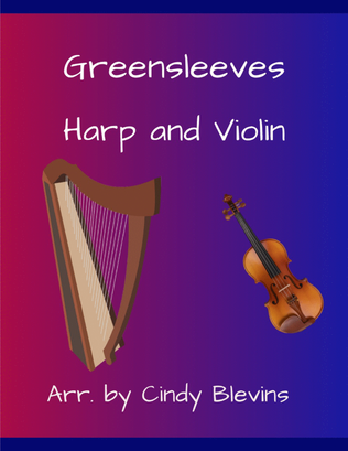 Greensleeves, for Harp and Violin