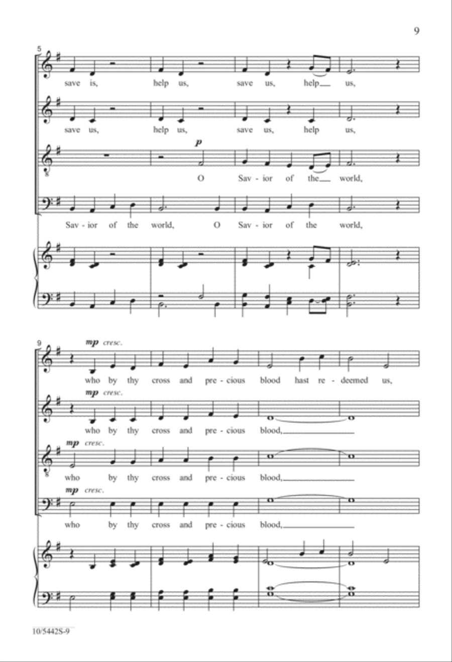Five Short Communion Motets 4-Part scores gallery preview page 9