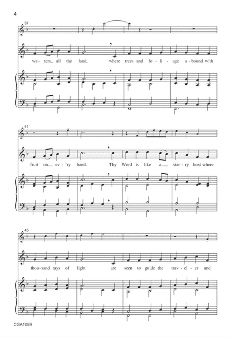 Thy Word is Like a Garden, Lord Unison Choir scores gallery preview page 4