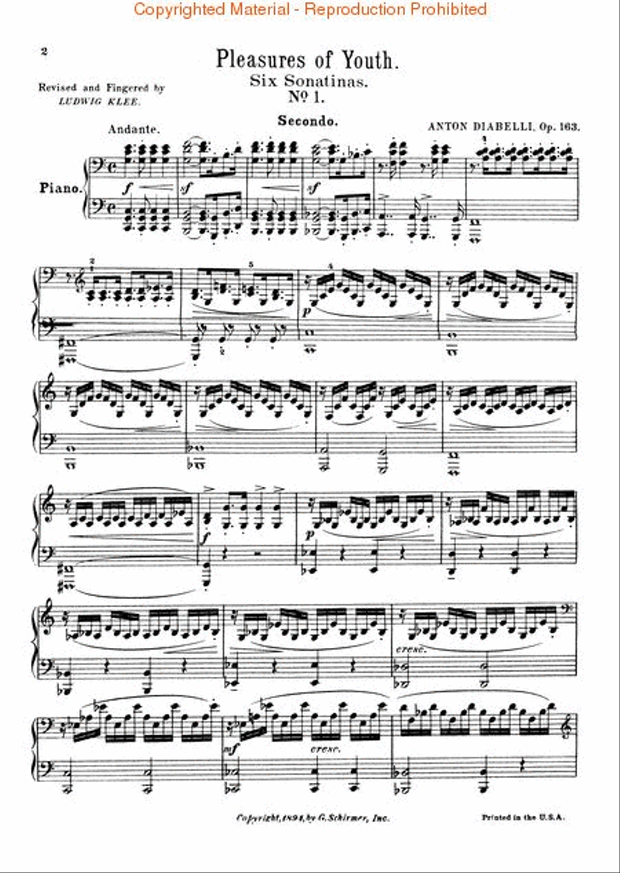 Pleasures of Youth (6 Sonatinas on 5 Notes), Op. 163 1 Piano, 4-Hands scores gallery preview page 2