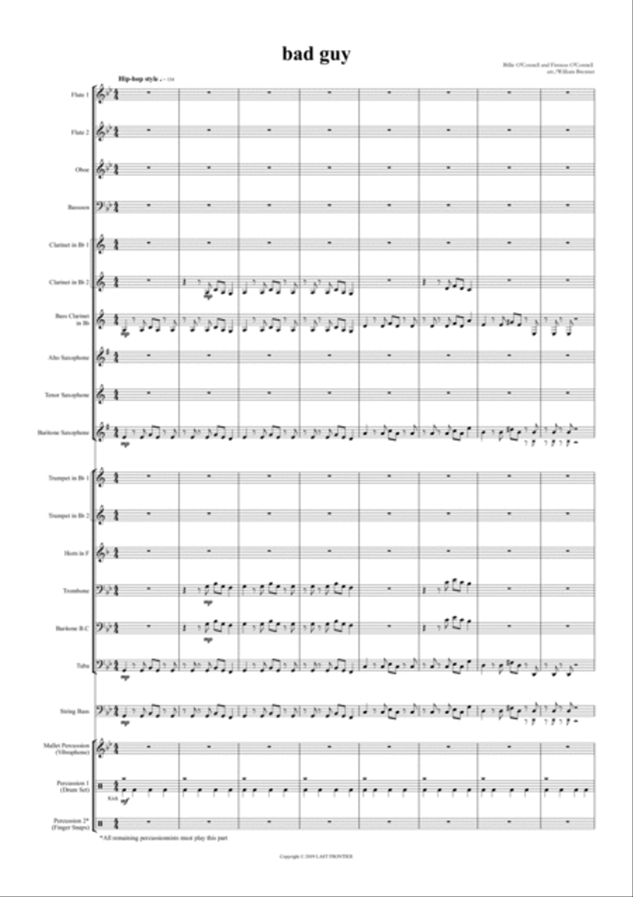 Bad Guy Concert Band scores gallery preview page 2