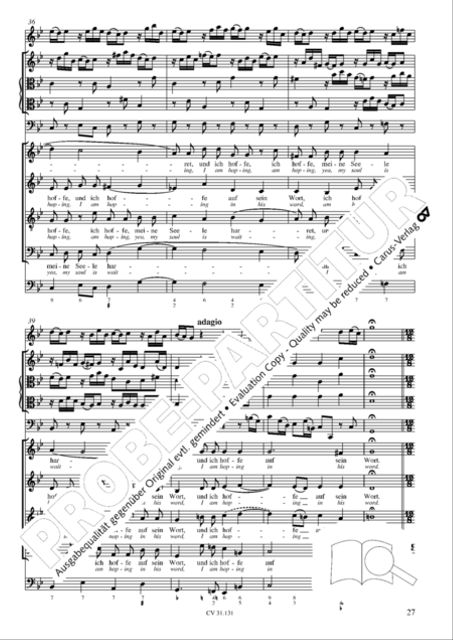 Form the deep, Lord, cried I, Lord, to Thee (Aus der Tiefe rufe ich, Herr, zu dir) 4-Part scores gallery preview page 28
