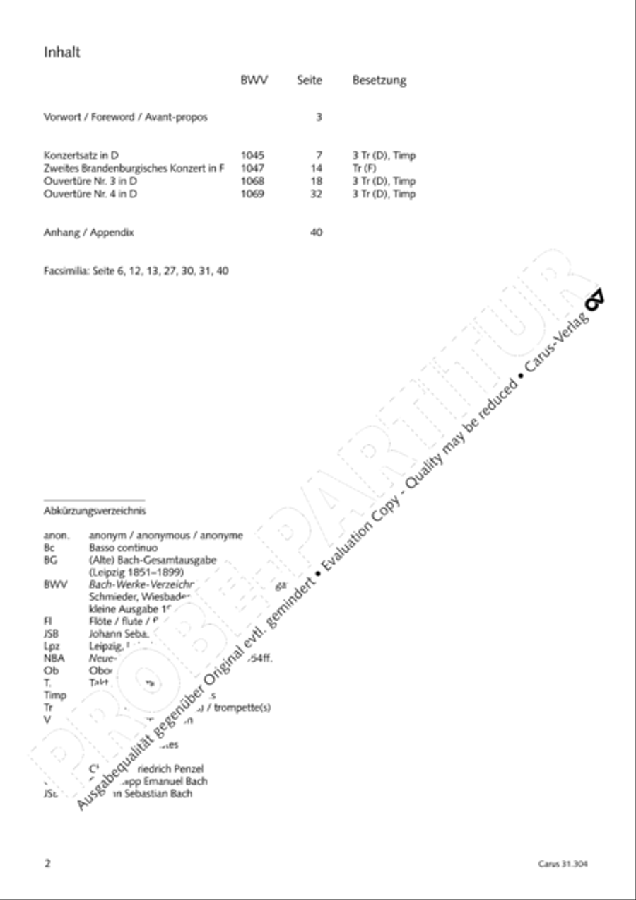 Bach for Brass 4: Works for orchestra Collection / Songbook scores gallery preview page 3