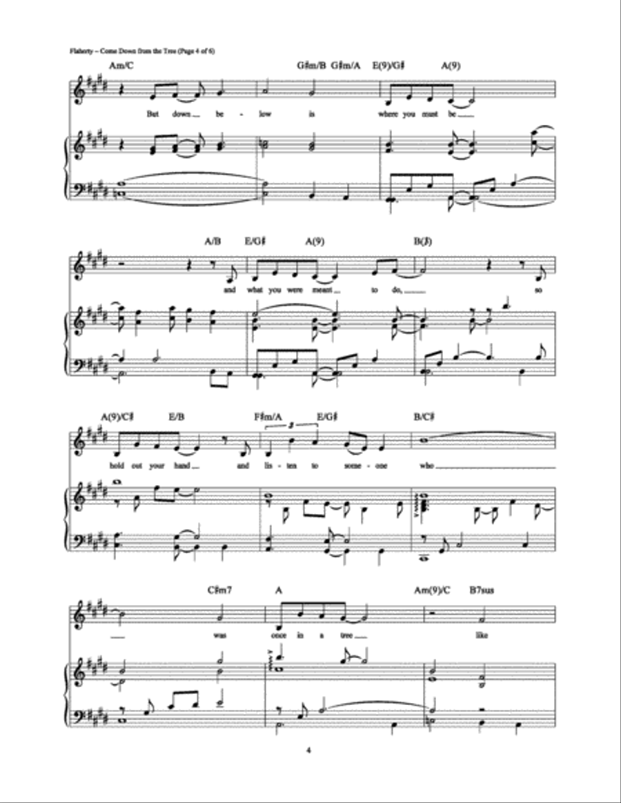 Come Down from the Tree Come Down from the Tree Piano, Vocal, Guitar scores gallery preview page 4