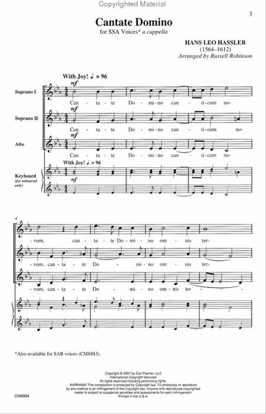 Cantate Domino SSA scores gallery preview page 2