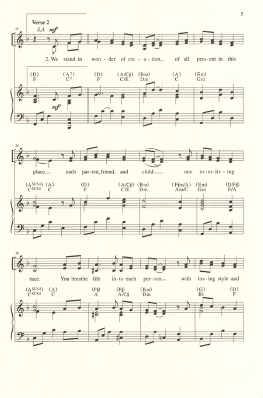 We Stand in Wonder of Creation 4-Part scores gallery preview page 5