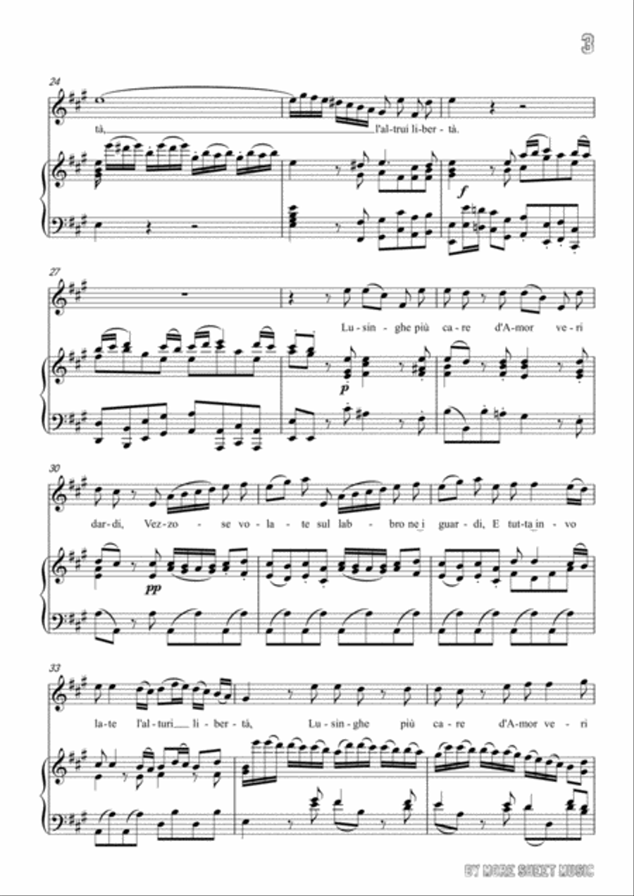 Handel-Lusinghe più care in A Major,for Voice and Piano Voice Solo scores gallery preview page 5