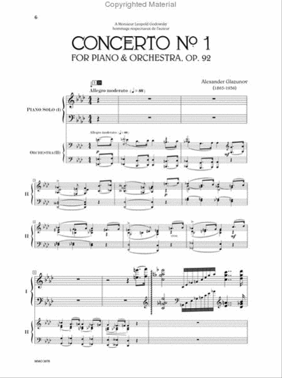 Glazunov - Concerto No. 1 in F Minor, Op. 92 Piano Solo scores gallery preview page 2