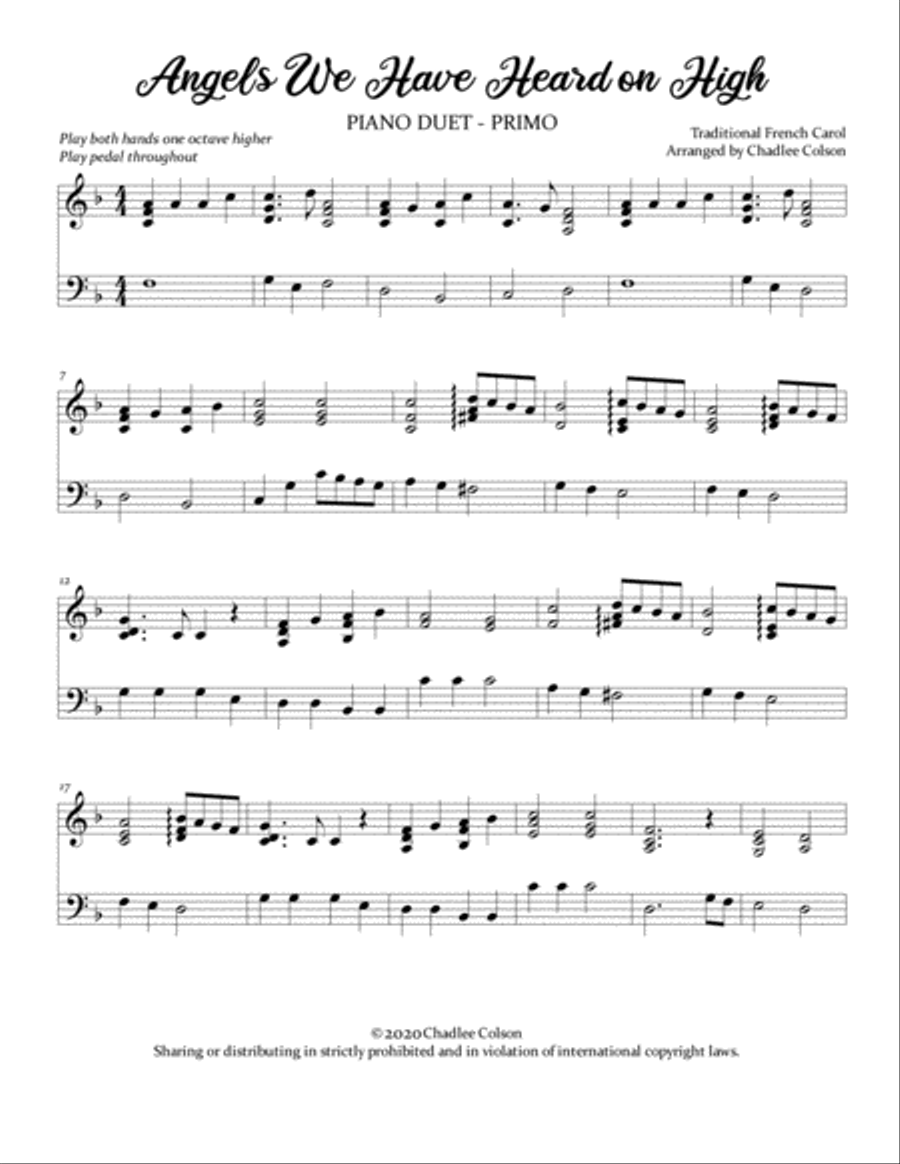 Angels We Have Heard on High Piano Duet Piano Duet scores gallery preview page 2