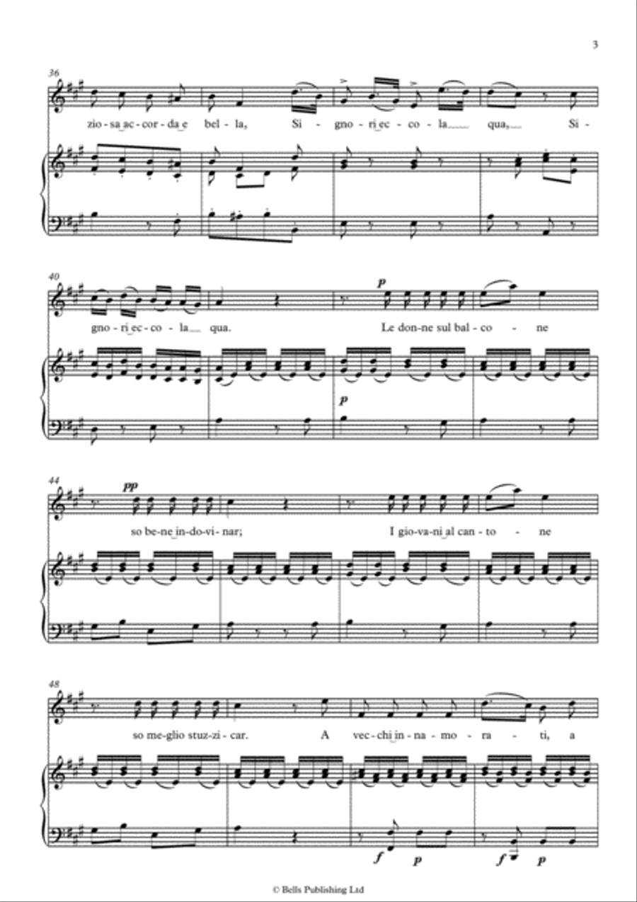 Chi vuol la zingarella (Original key. A Major) Voice Solo scores gallery preview page 3