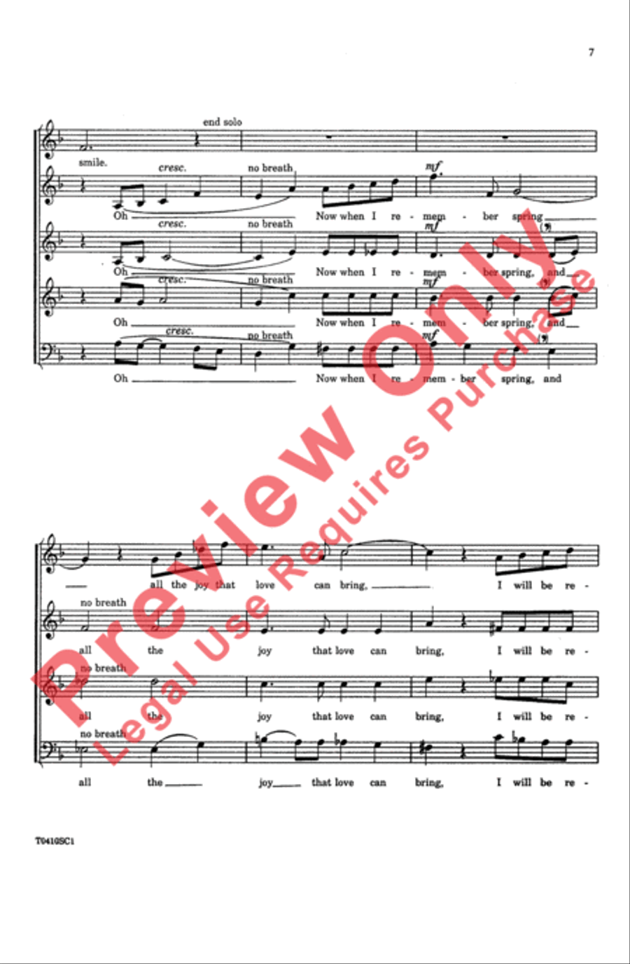 The Shadow of Your Smile 4-Part scores gallery preview page 7