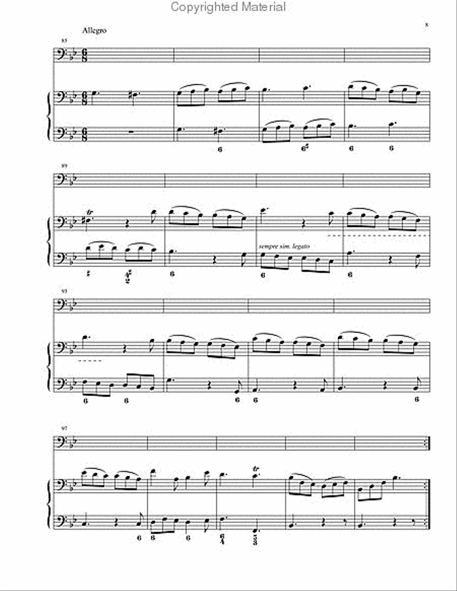 Sonatas 4-6 for Trombone & Keyboard Piano scores gallery preview page 8