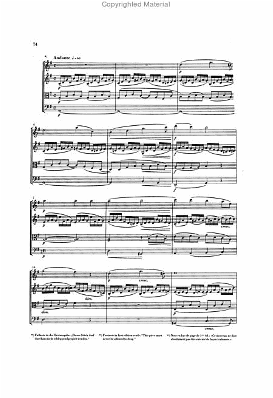 String Quartets Op. 44, No. 1-3 String Quartet scores gallery preview page 4