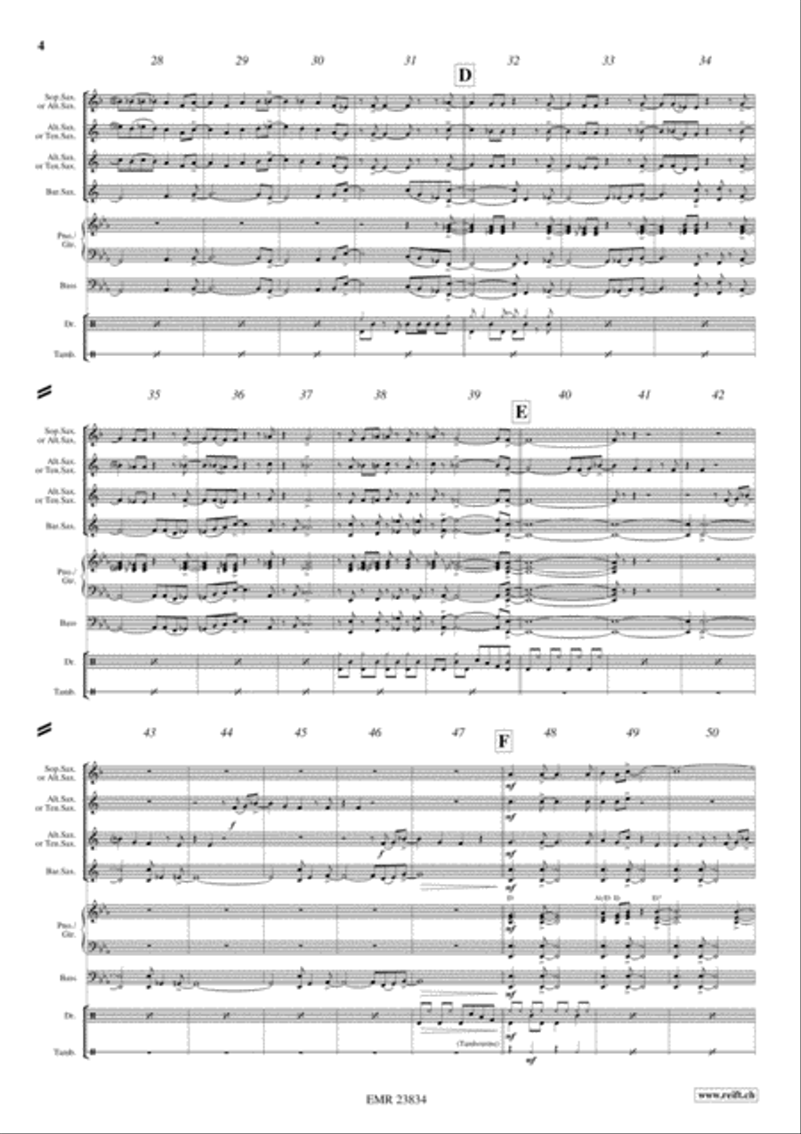 Birdland Saxophone Ensemble scores gallery preview page 4