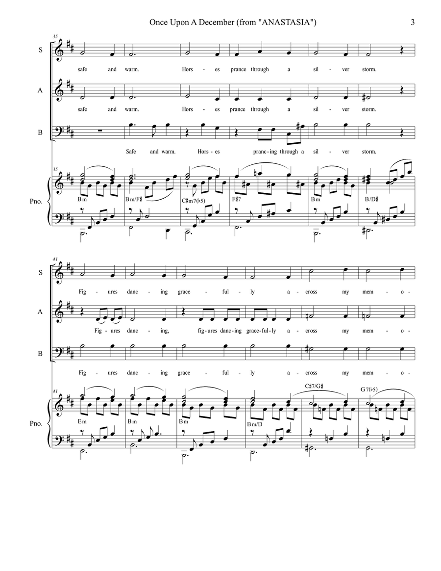 Once Upon A December from the Twentieth Century Fox Motion Picture ANASTASIA 3-Part scores gallery preview page 3