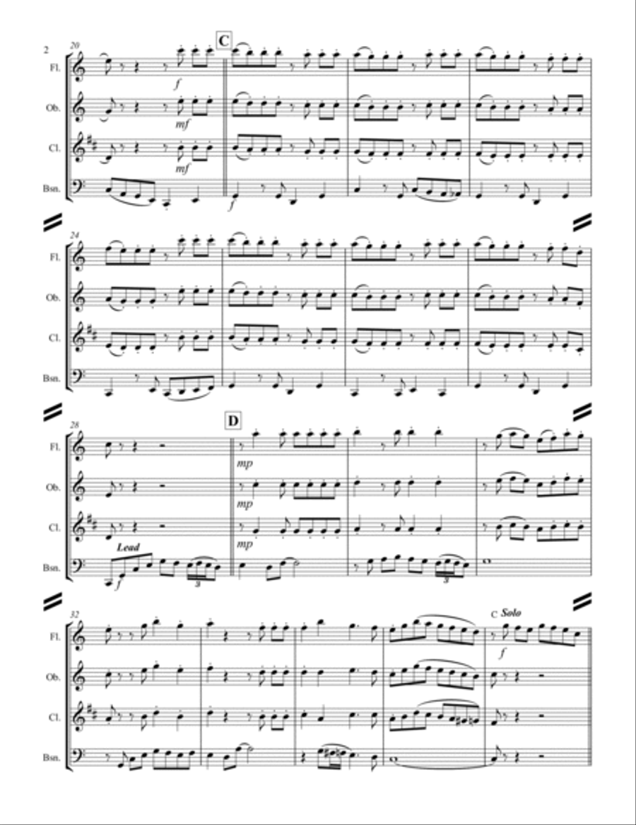 Cherry Pink And Apple Blossom White Woodwind Quartet scores gallery preview page 3