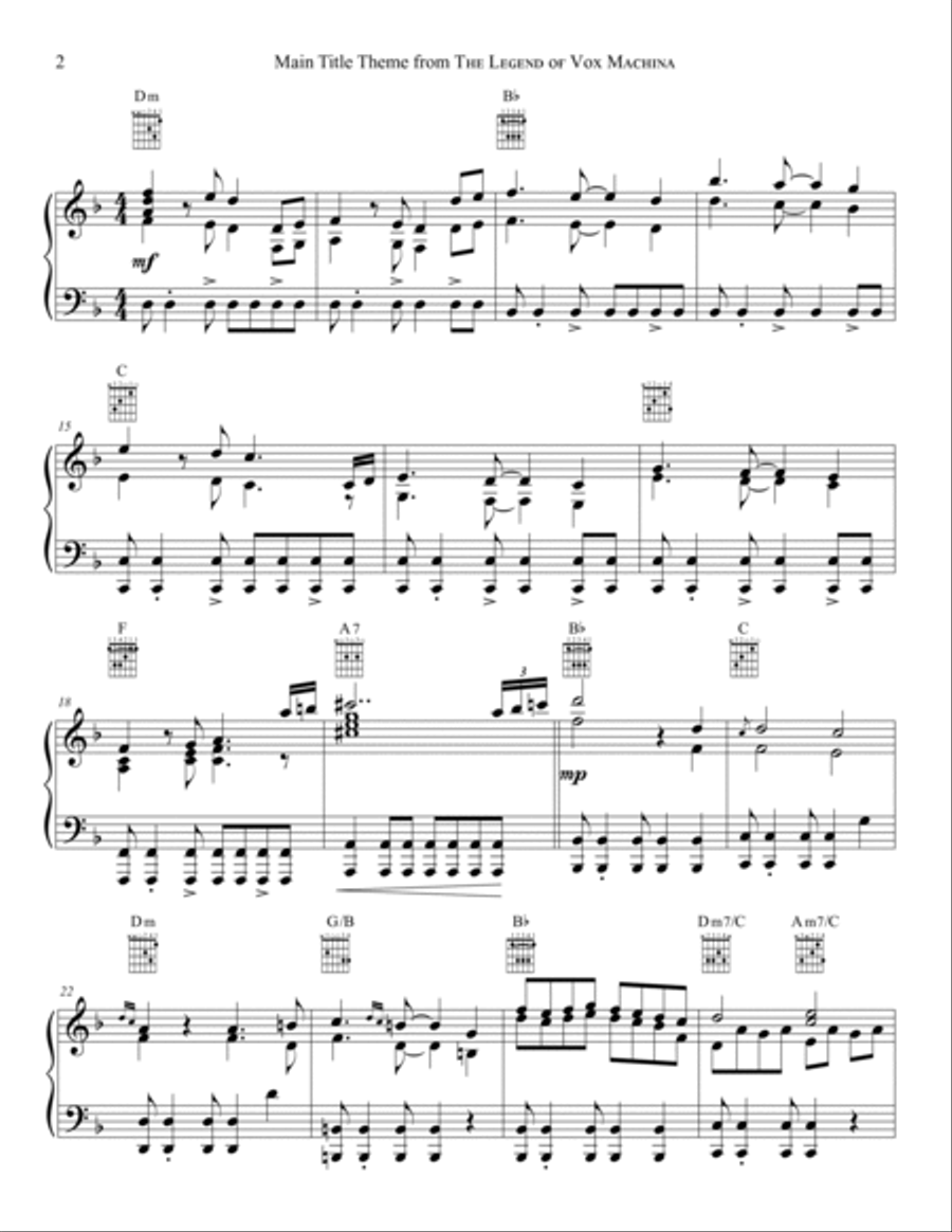 The Legend Of Vox Machina - Main Title Theme Guitar scores gallery preview page 2