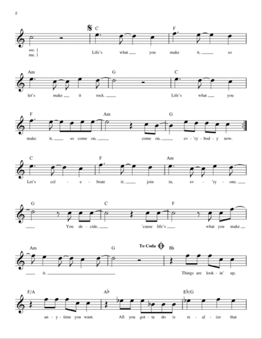 Life's What You Make It Piano scores gallery preview page 2