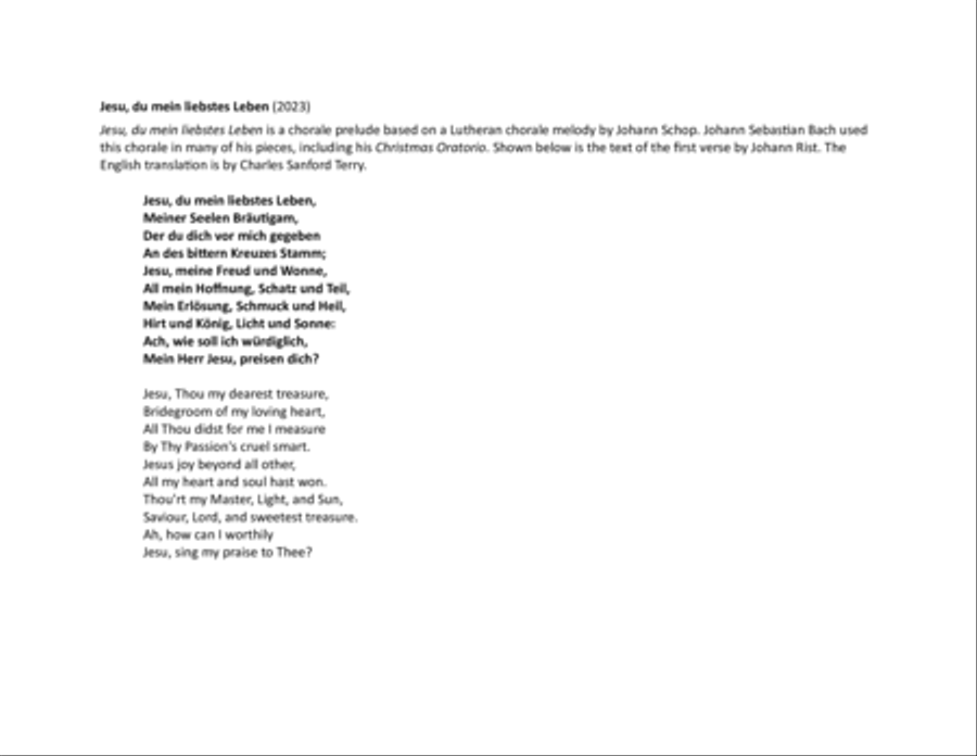 Jesu, du mein liebstes Leben Chamber Music scores gallery preview page 3