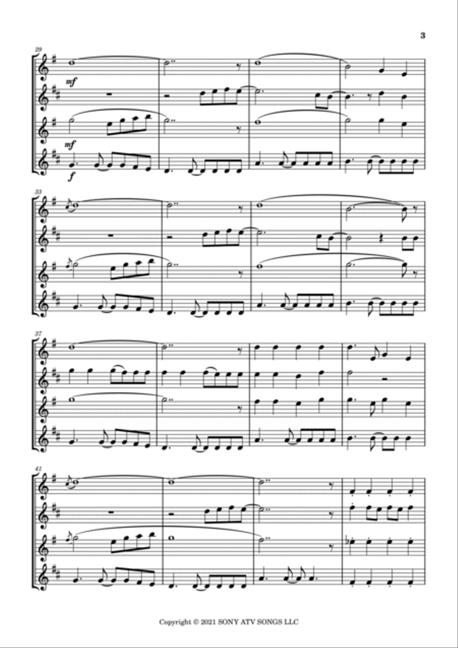 Thats What I Want - Score Only Woodwind Quartet scores gallery preview page 3