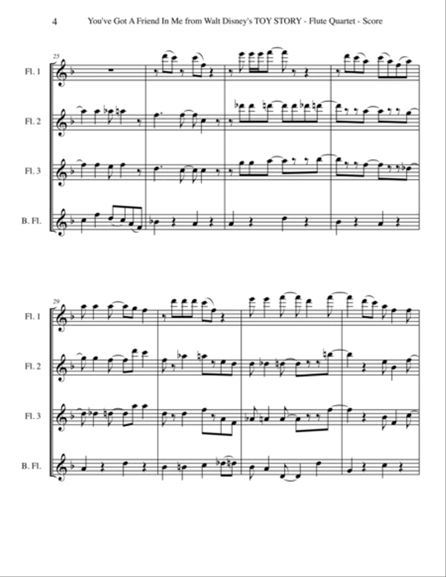 You've Got A Friend In Me Woodwind Quartet scores gallery preview page 4