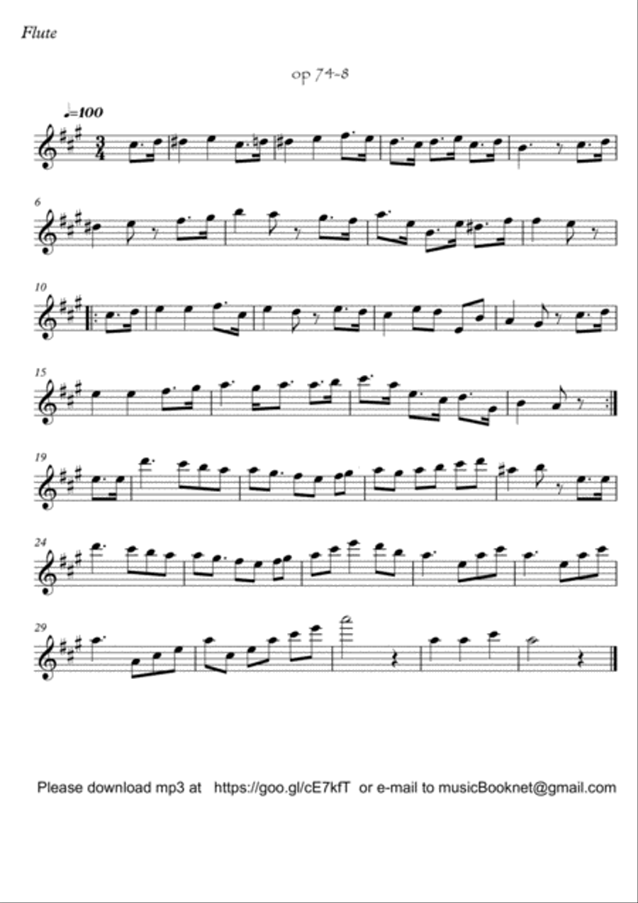 Easy Flute Guitar duets by Giuliani 74-8 image number null