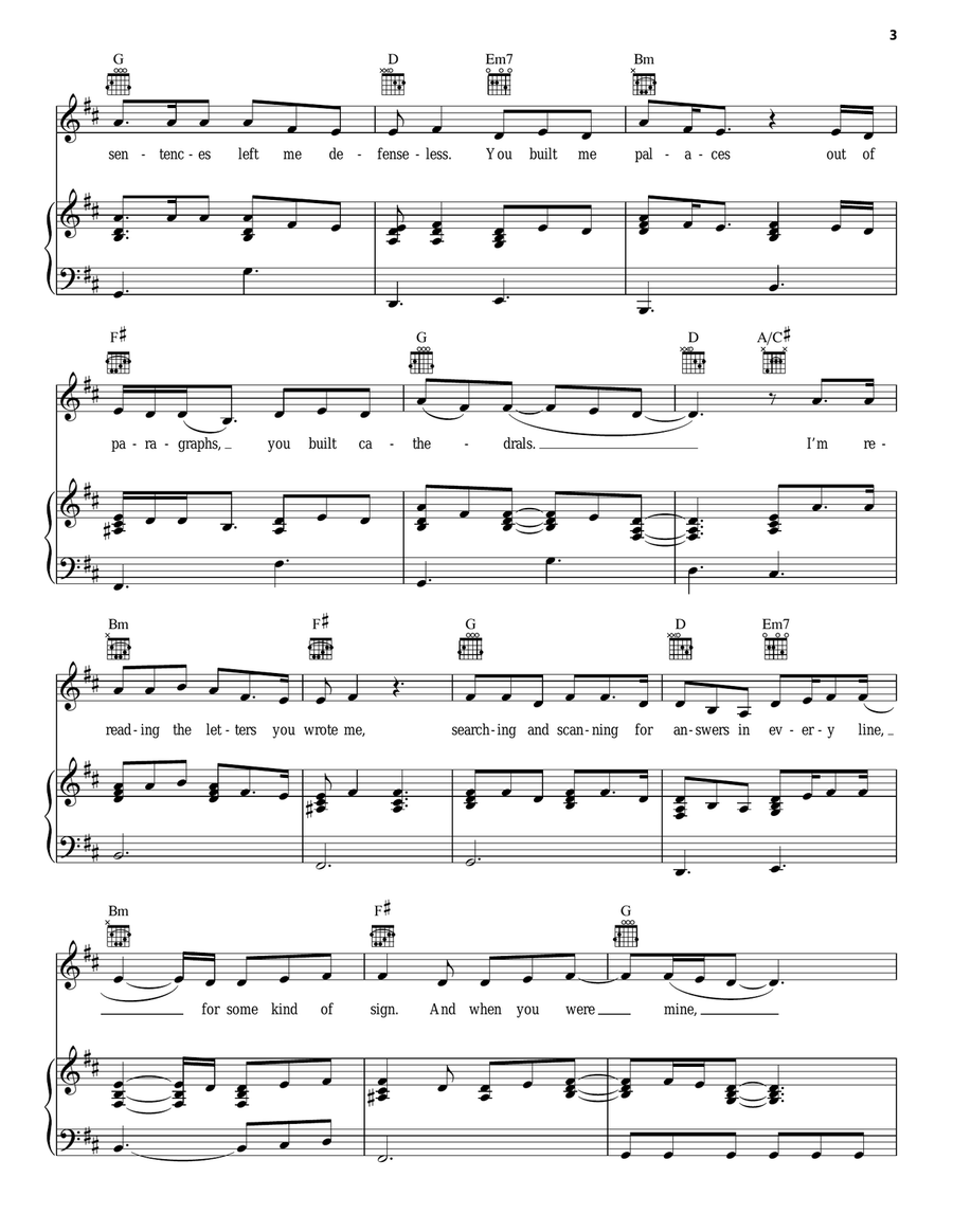Burn Piano, Vocal, Guitar scores gallery preview page 3
