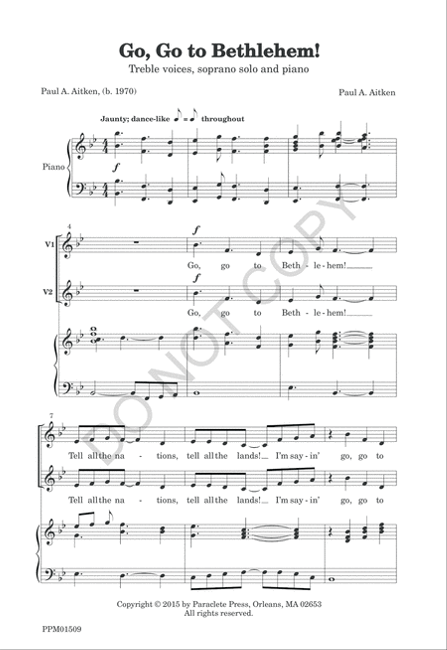 Go, Go to Bethlehem! 2-Part scores gallery preview page 4