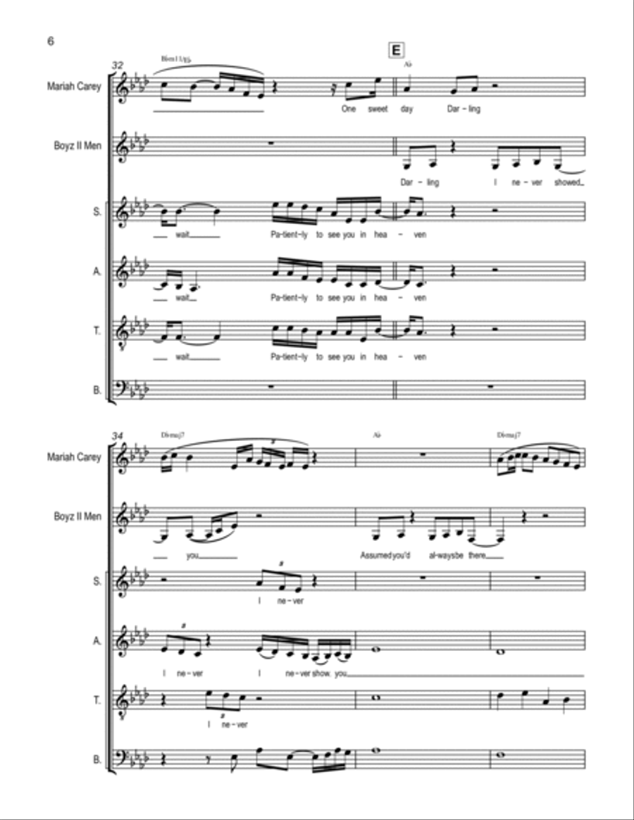 One Sweet Day Voice Solo scores gallery preview page 6