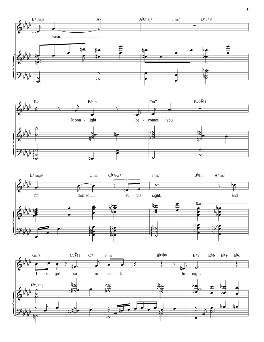 Moonlight Becomes You Moonlight Becomes You Piano, Vocal scores gallery preview page 3