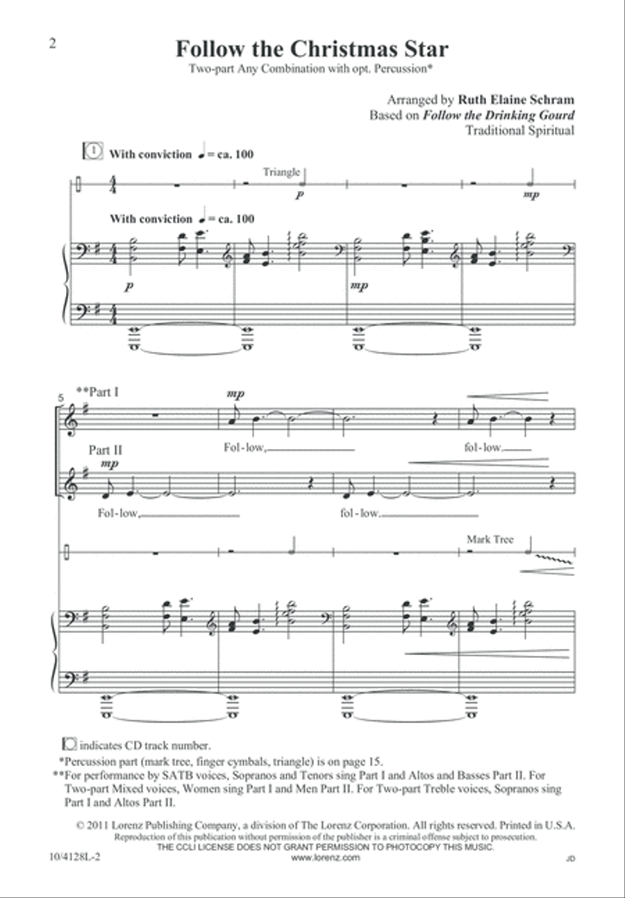 Follow the Christmas Star 2-Part scores gallery preview page 3