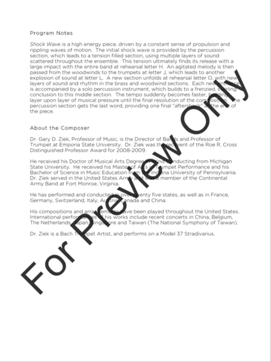 Shock Wave (Score) Concert Band scores gallery preview page 3