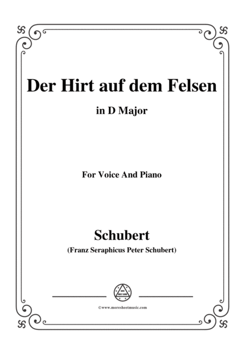 Schubert-Der Hirt auf dem Felsen,Op.129,in D Major,for Voice&Piano image number null