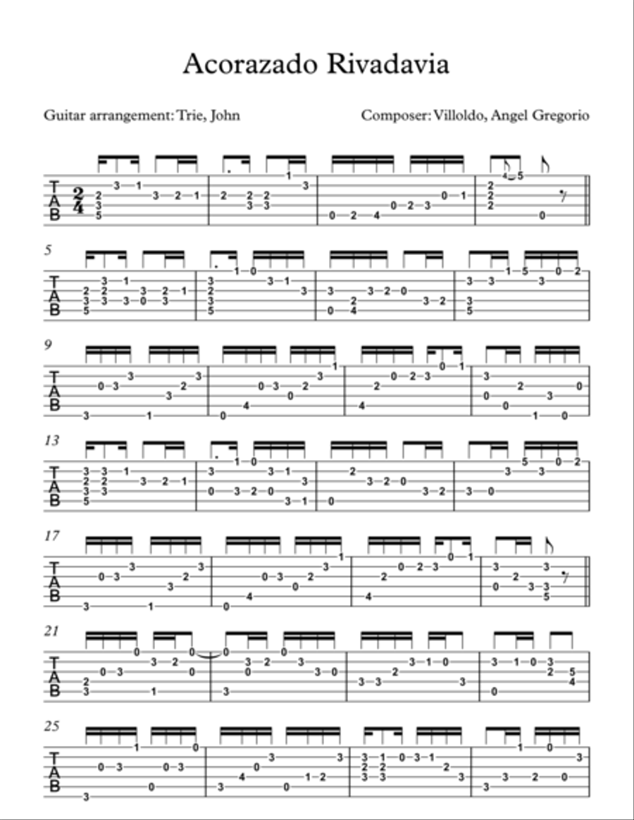 Acorazado Rivadavia Acorazado Rivadavia Acoustic Guitar scores gallery preview page 1