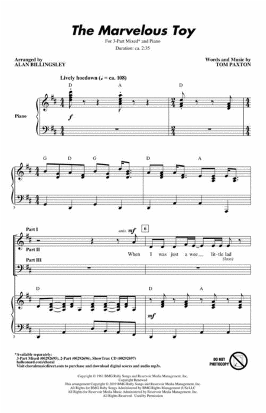 The Marvelous Toy 3-Part scores gallery preview page 3