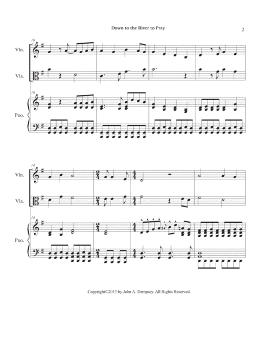 Down to the River to Pray (Trio for Violin, Viola and Piano) Small Ensemble scores gallery preview page 6