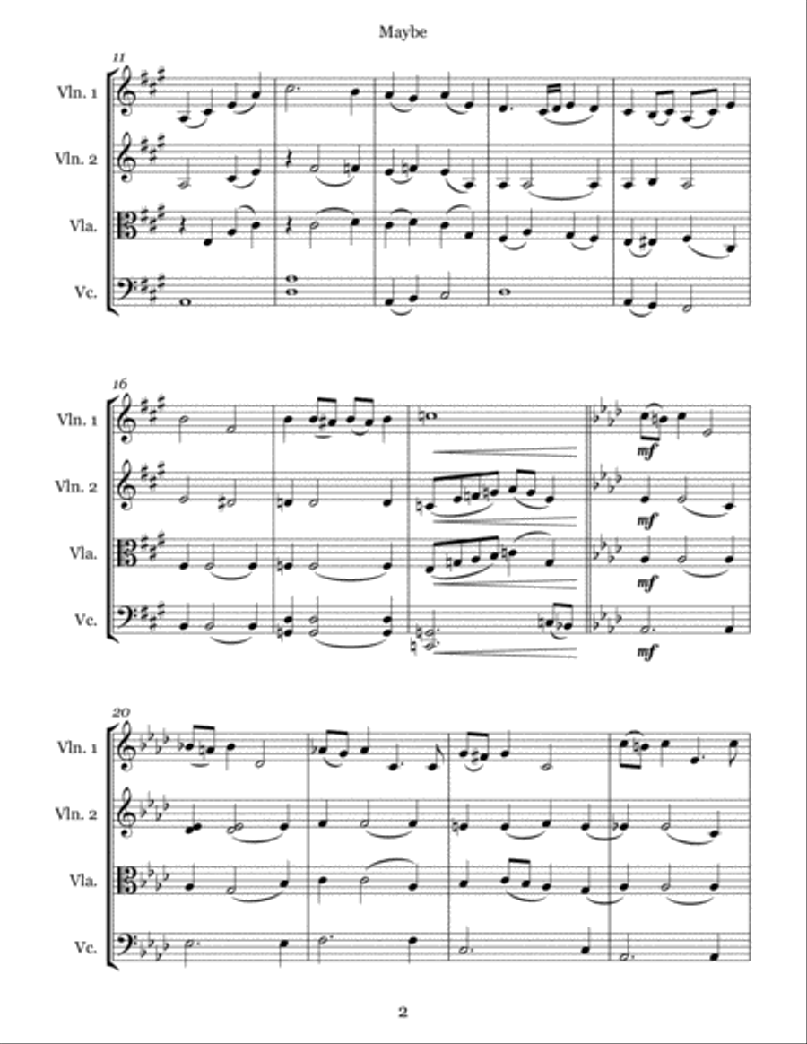Maybe String Quartet scores gallery preview page 2