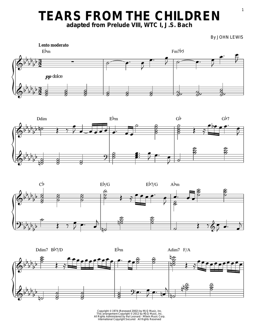 Tears From The Children (arr. Brent Edstrom) Piano Solo scores gallery preview page 1