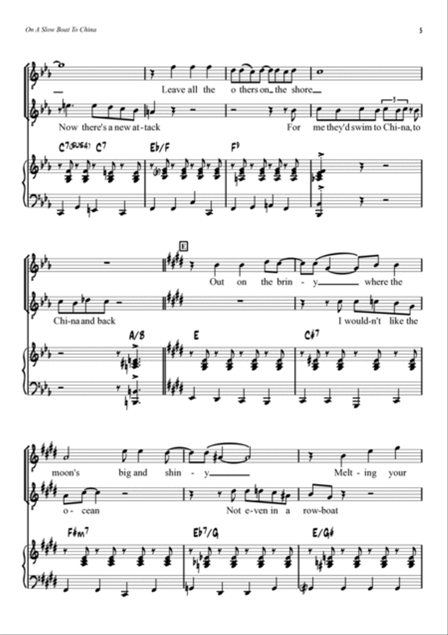 On A Slow Boat To China Tenor Voice scores gallery preview page 5