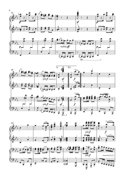 SOUSA - Stars and Stripes Forever - piano 4 hands, score and parts image number null